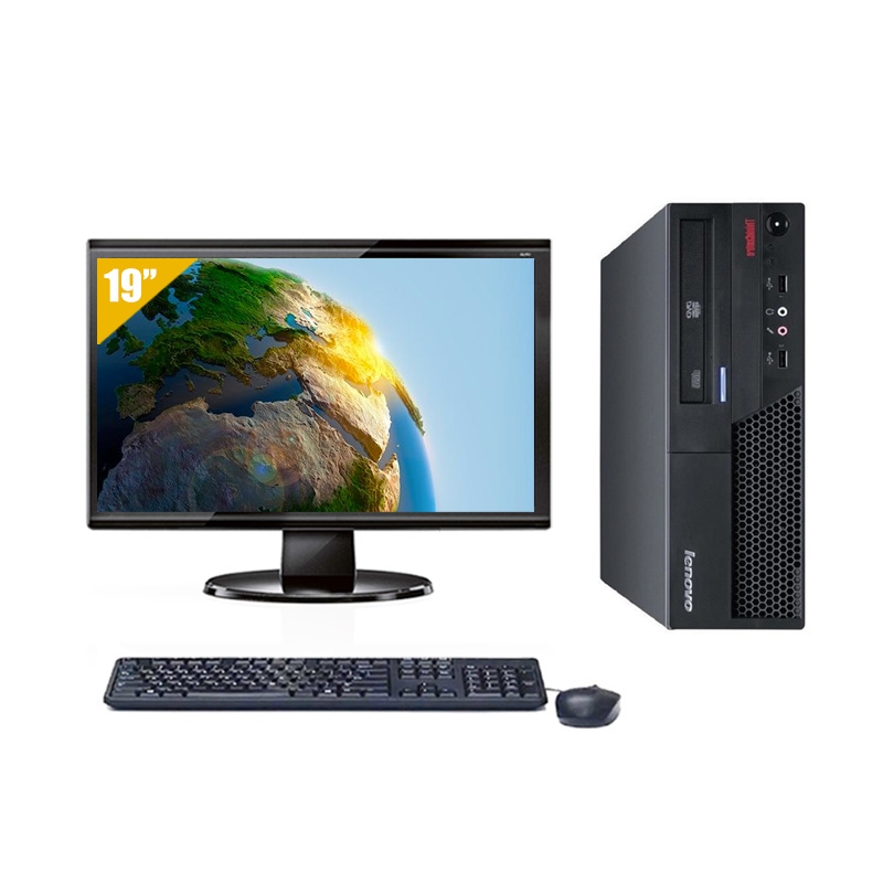 Lenovo ThinkCentre M57 SFF Dual Core avec Écran 19 pouces 4Go RAM 2To SSD Linux