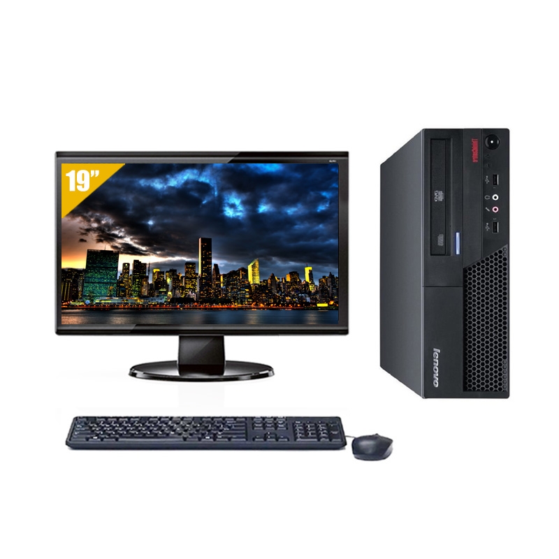 Lenovo ThinkCentre M58 SFF Core 2 Duo avec Écran 19 pouces 4Go RAM 240Go SSD Sans OS