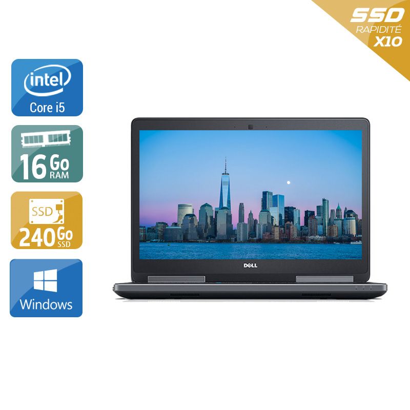 Dell Précision 7510 i5 - 16Go RAM 240Go SSD Windows 10