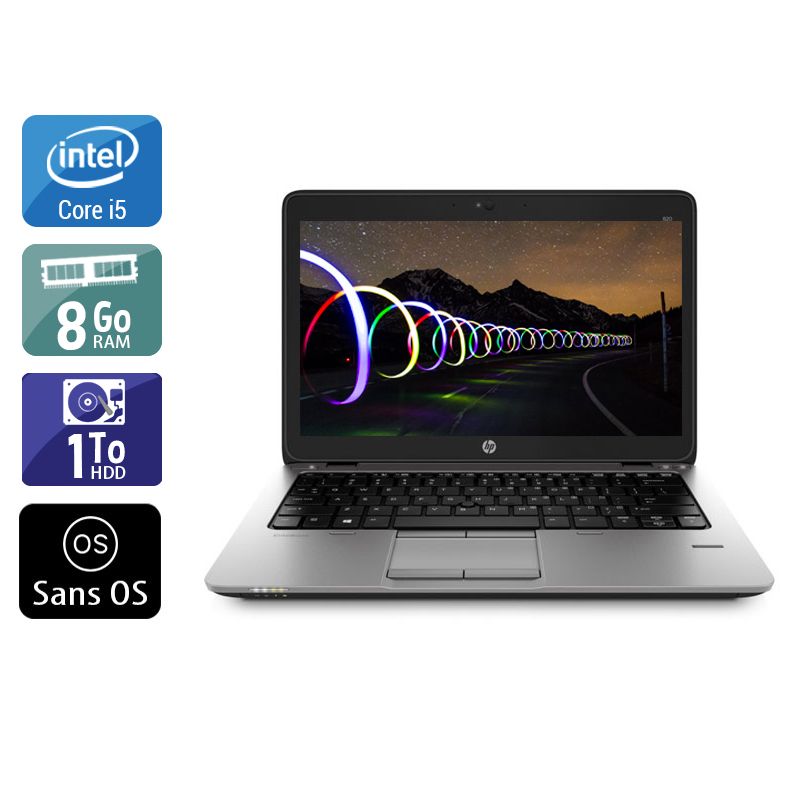 HP EliteBook 820 G2 i5 - 8Go RAM 1To HDD Sans OS