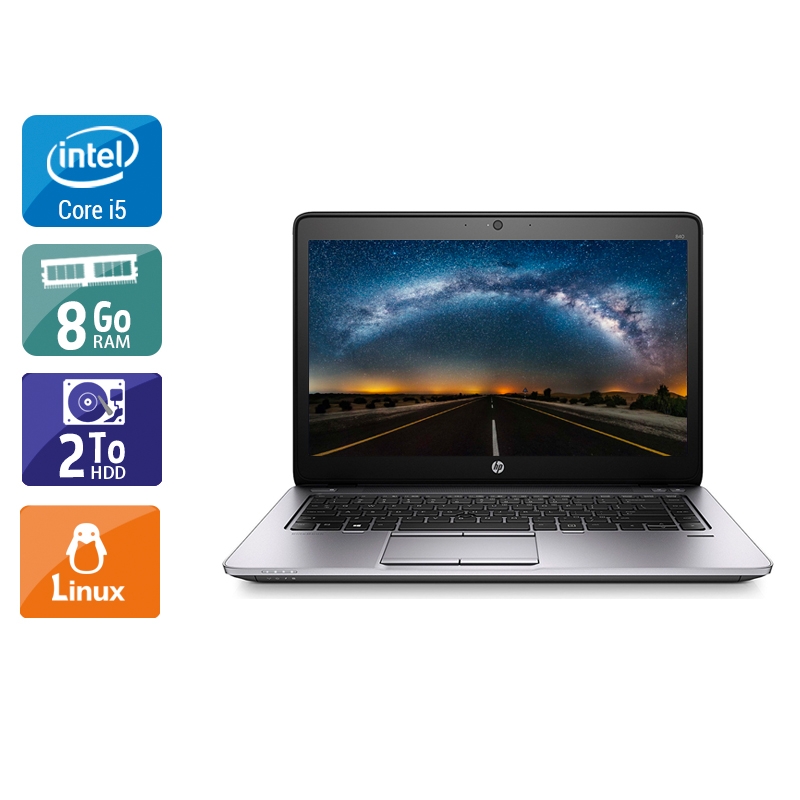 HP Elitebook 840 G2 i5 8Go RAM 2To HDD Linux