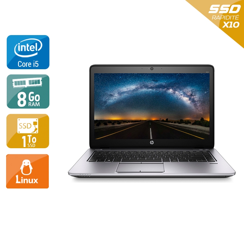 HP Elitebook 840 G2 i5 8Go RAM 1To SSD Linux