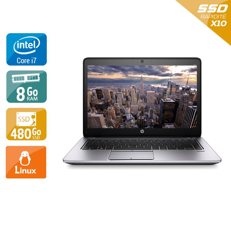 HP Elitebook 840 G2 i7 - 8Go RAM 480Go SSD Linux