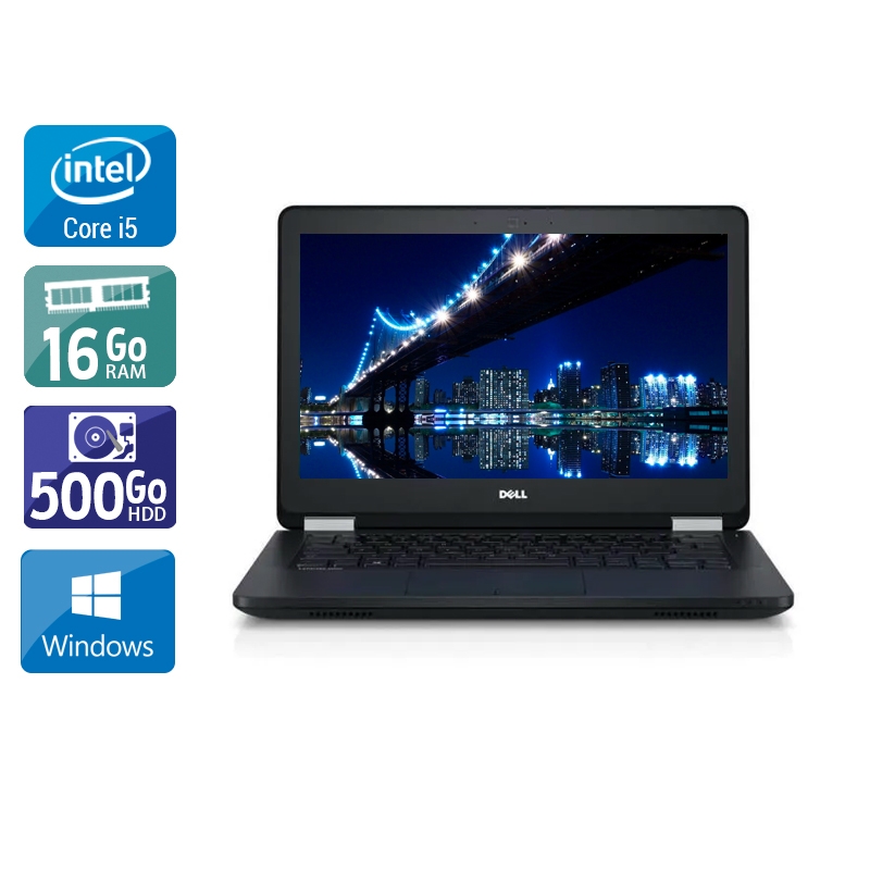 Dell Latitude E5270 i5 Gen 6 16Go RAM 500Go HDD Windows 10