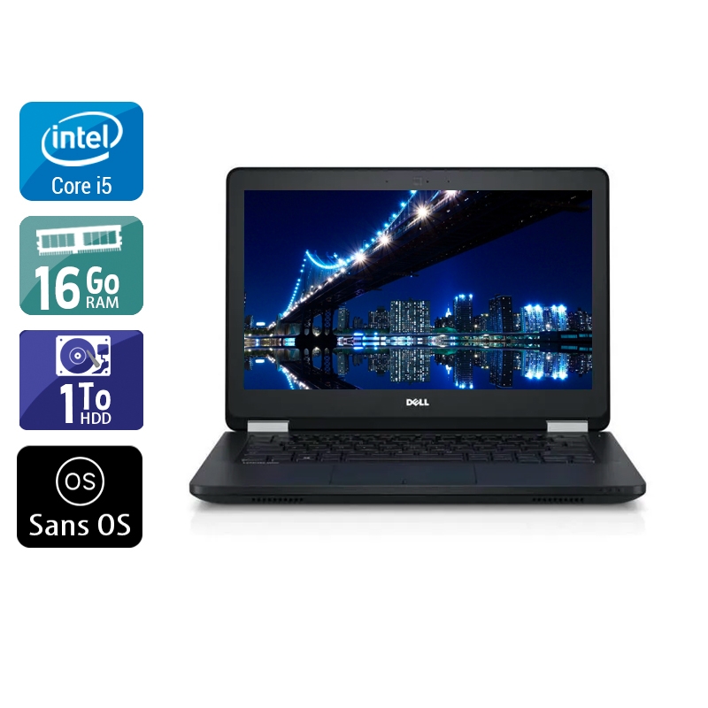 Dell Latitude E5270 i5 Gen 6 16Go RAM 1To HDD Sans OS