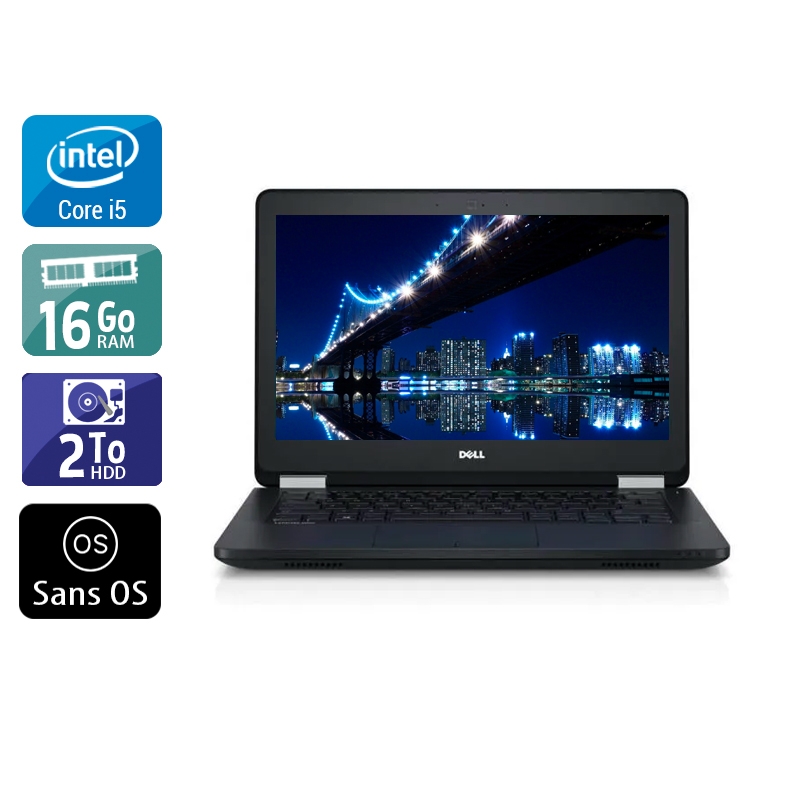Dell Latitude E5270 i5 Gen 6 16Go RAM 2To HDD Sans OS