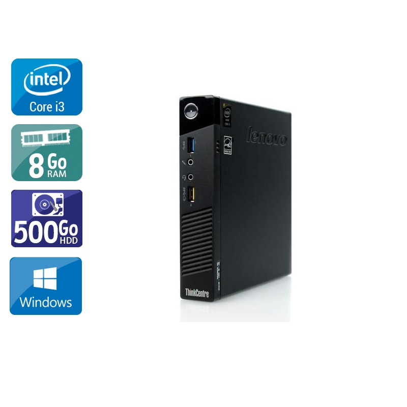 Lenovo ThinkCentre M73 Tiny i3 8Go RAM 500Go HDD Windows 10