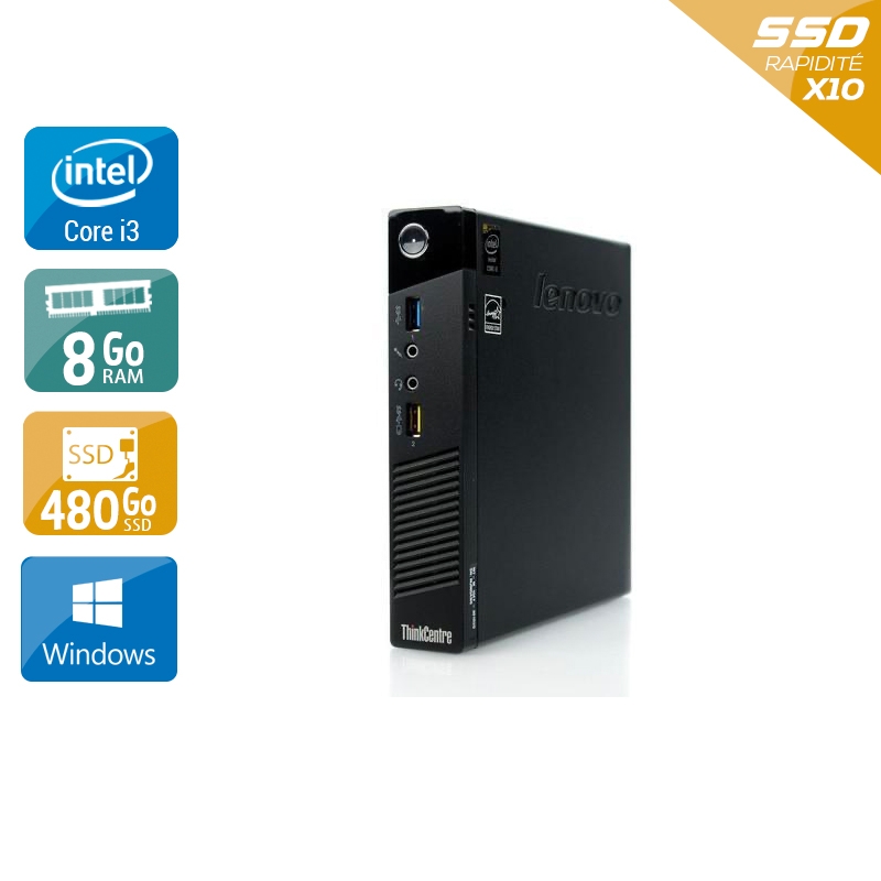 Lenovo ThinkCentre M73 Tiny i3 8Go RAM 480Go SSD Windows 10