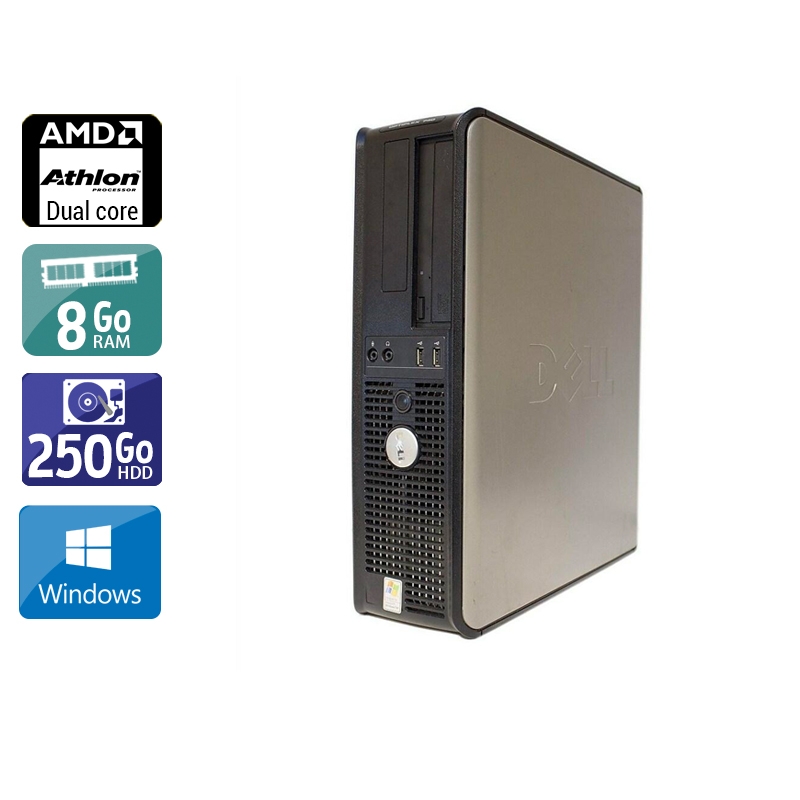 Dell Optiplex 740 Desktop AMD Athlon Dual Core 8Go RAM 250Go HDD Windows 10