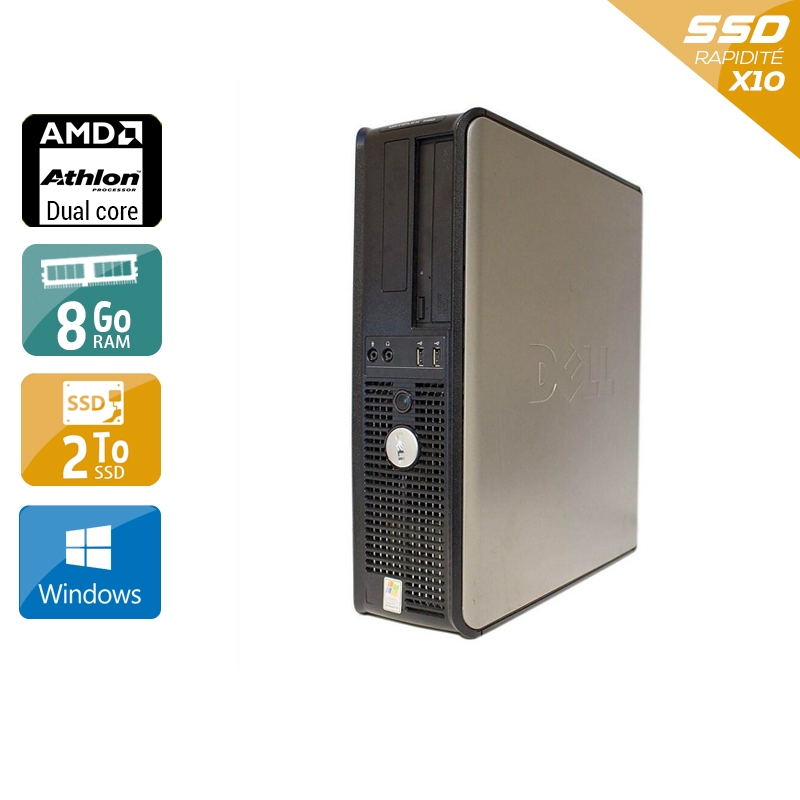 Dell Optiplex 740 Desktop AMD Athlon Dual Core 8Go RAM 2To SSD Windows 10