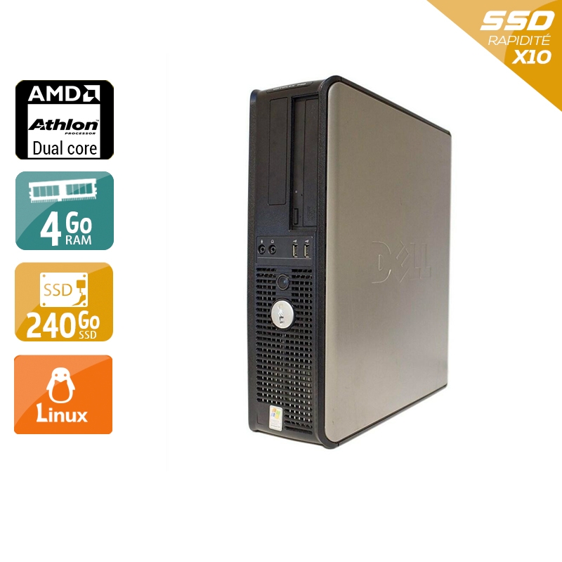 Dell Optiplex 740 Desktop AMD Athlon Dual Core 4Go RAM 240Go SSD Linux