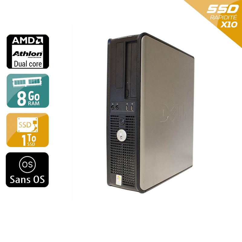 Dell Optiplex 740 Desktop AMD Athlon Dual Core 8Go RAM 1To SSD Sans OS