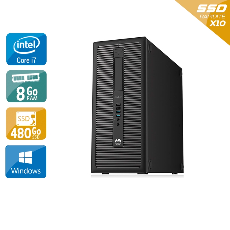 HP EliteDesk 800 G1 Tower i7 8Go RAM 480Go SSD Windows 10
