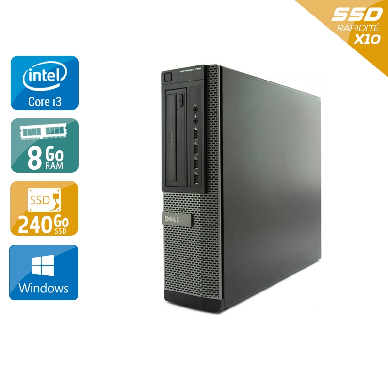 Dell Optiplex 790 Desktop i3 8Go RAM 240Go SSD Windows 10