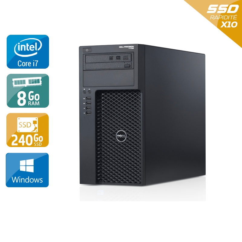 Dell Precision T1700 Tower i7 8Go RAM 240Go SSD Windows 10