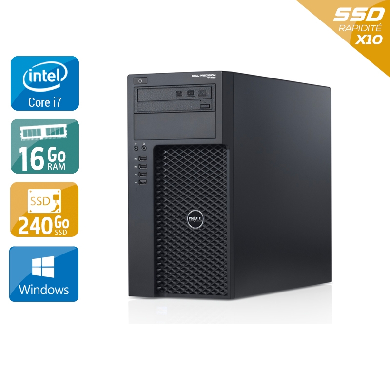Dell Precision T1700 Tower i7 16Go RAM 240Go SSD Windows 10
