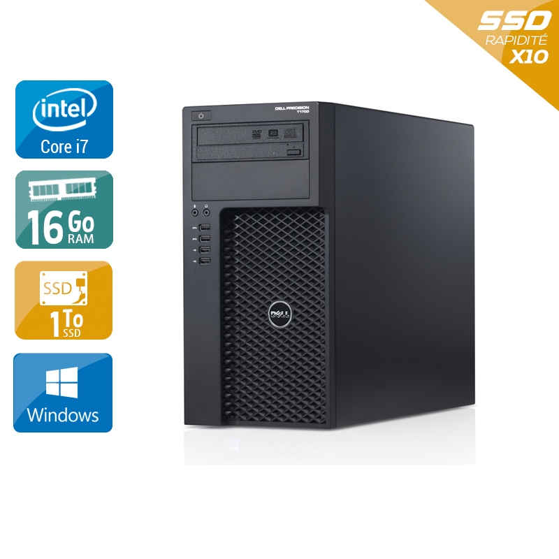 Dell Precision T1700 Tower i7 16Go RAM 1To SSD Windows 10