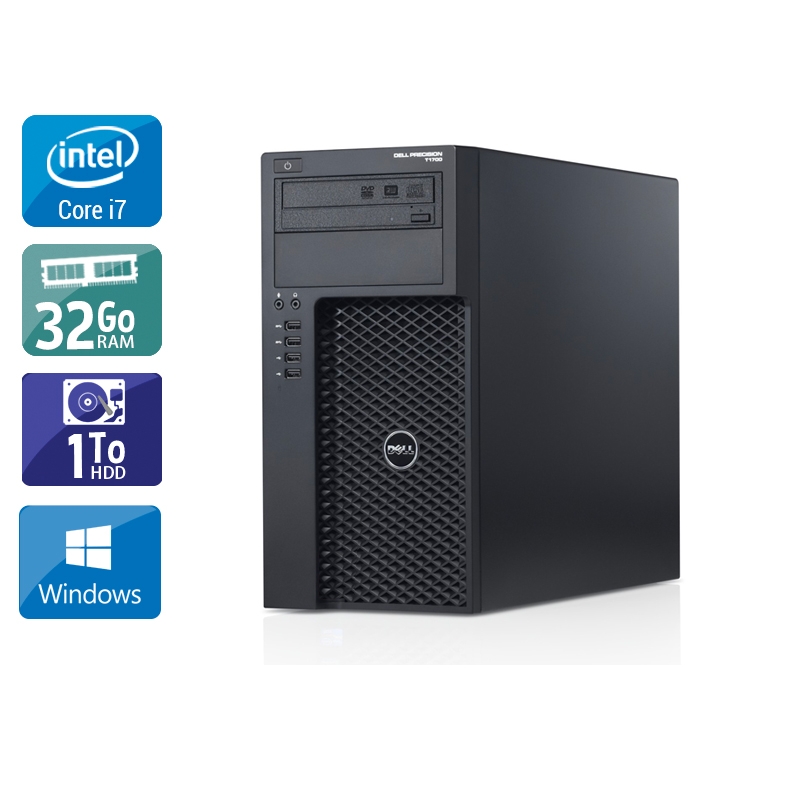 Dell Precision T1700 Tower i7 32Go RAM 1To HDD Windows 10