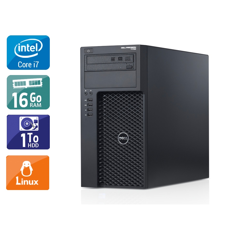 Dell Precision T1700 Tower i7 16Go RAM 1To HDD Linux