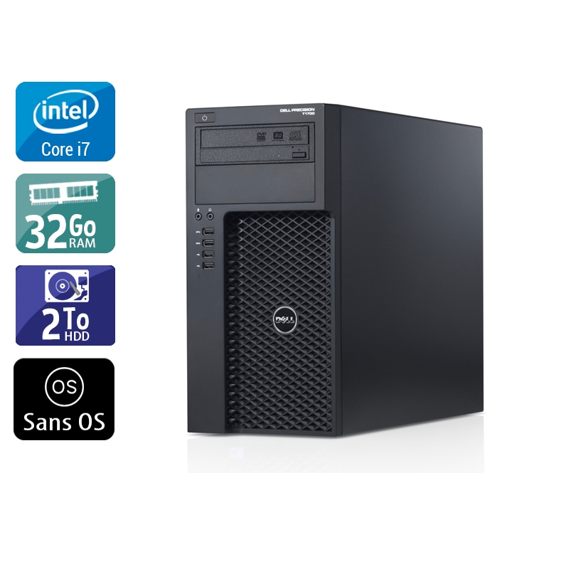 Dell Precision T1700 Tower i7 32Go RAM 2To HDD Sans OS