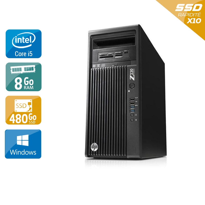 HP Workstation Z230 Tower i5 8Go RAM 480Go SSD Windows 10