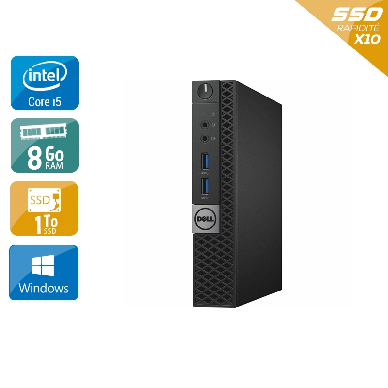 Dell Optiplex 7040 Tiny i5 Gen 6 8Go RAM 1To SSD Windows 10
