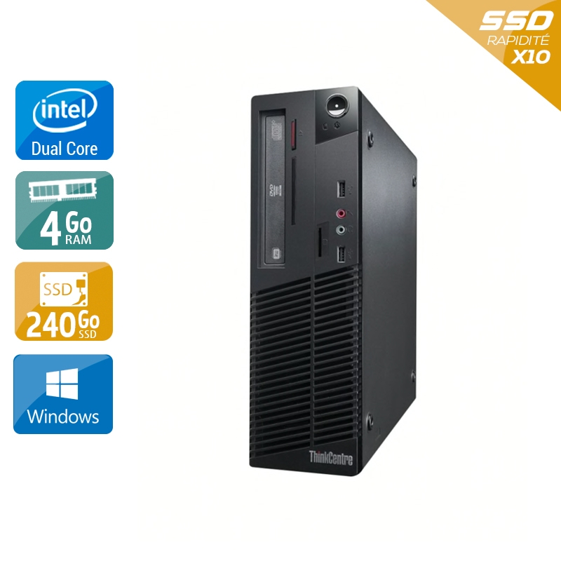 Lenovo ThinkCentre M70E SFF Dual Core 4Go RAM 240Go SSD Windows 10