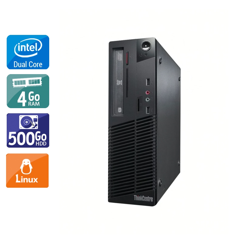 Lenovo ThinkCentre M70E SFF Dual Core 4Go RAM 500Go HDD Linux