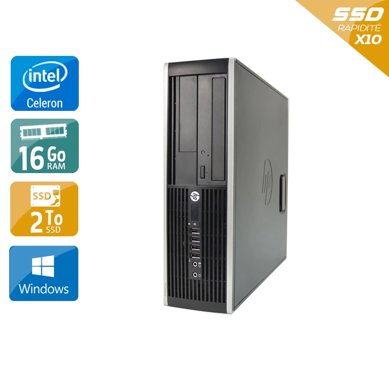 HP Compaq Pro 6200 SFF Celeron Dual Core 16Go RAM 2To SSD Windows 10