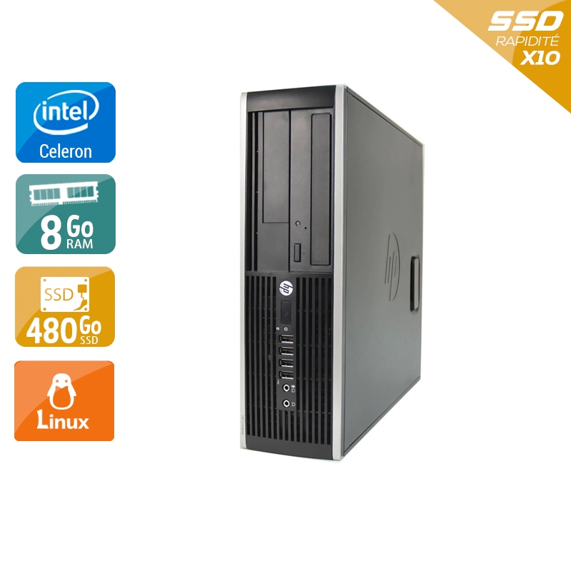 HP Compaq Pro 6200 SFF Celeron Dual Core 8Go RAM 480Go SSD Linux
