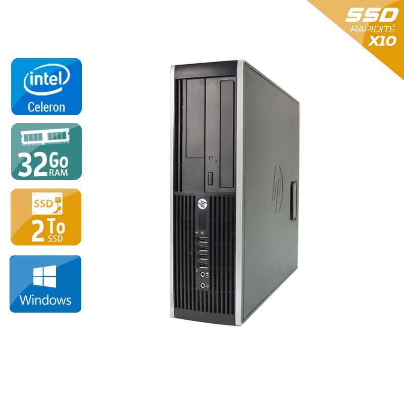 HP Compaq Pro 6200 SFF Celeron Dual Core - 32Go RAM 2To SSD Windows 10