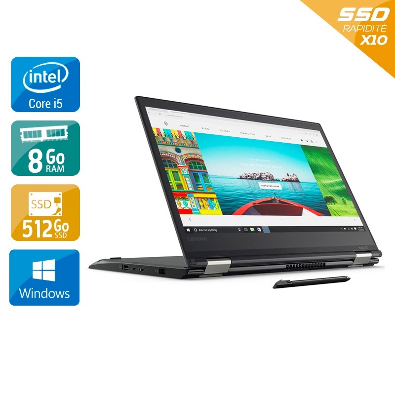 Lenovo Thinkpad Yoga 370 13,3" i5 Gen 7 8Go RAM 512Go SSD Windows 10