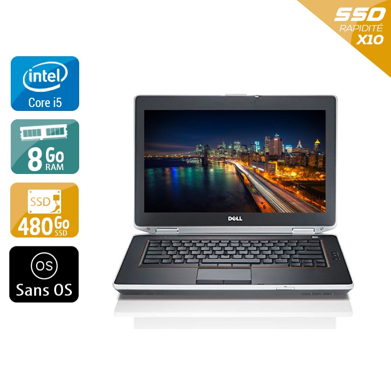 Dell Latitude e6430 i5  - 8Go RAM 480Go SSD Sans OS