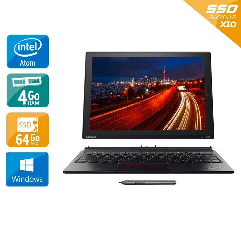 Lenovo ThinkPad 10 10,1" Atom 4Go RAM 64Go SSD Windows 10 avec clavier et stylet