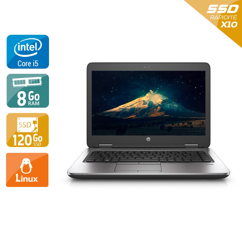 HP Probook 640 G2 i5 Gen 6  - 8Go RAM 120Go SSD Linux