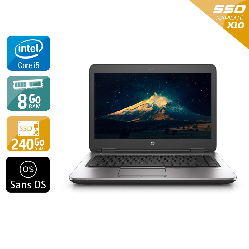 HP Probook 640 G2 i5 Gen 6  - 8Go RAM 240Go SSD Sans OS