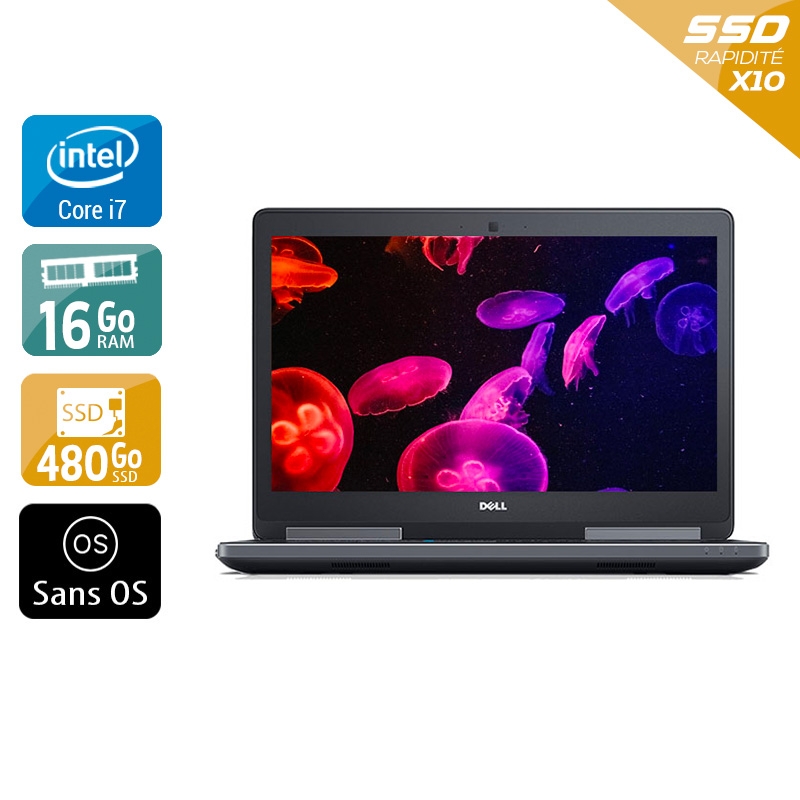 Dell Precision 7510 i7 Gen 6  - 16Go RAM 480Go SSD Sans OS