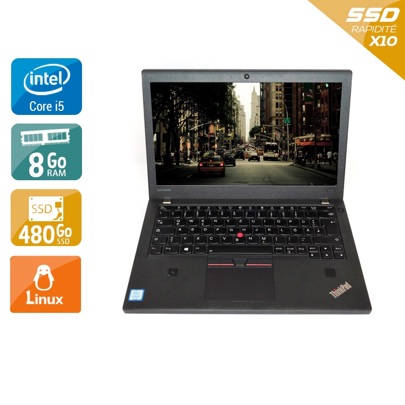 Lenovo Thinkpad X270 i5 Gen 7  - 8Go RAM 480Go SSD Linux
