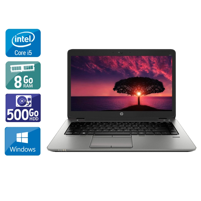 HP EliteBook 840 G1 i5  - 8Go RAM 500Go HDD Windows 10