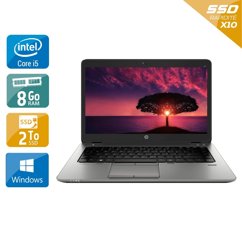 HP EliteBook 840 G1 i5  - 8Go RAM 2To SSD Windows 10