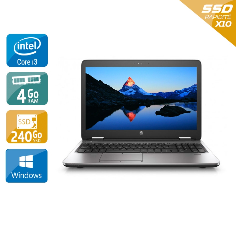 HP ProBook 650 G2 i3 Gen 6  - 4Go RAM 240Go SSD Windows 10