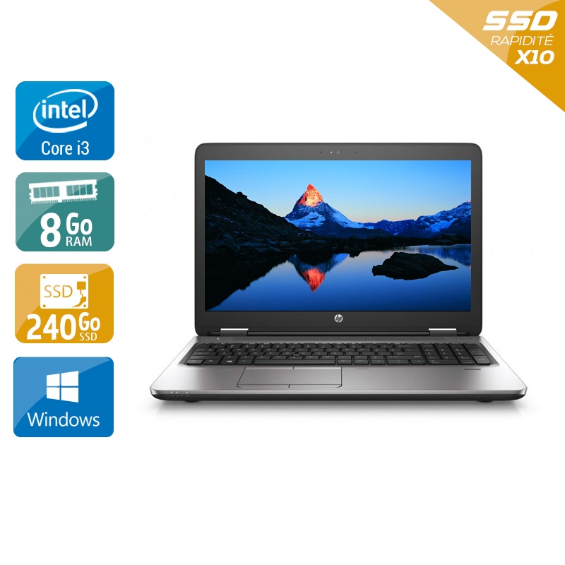 HP ProBook 650 G2 i3 Gen 6  - 8Go RAM 240Go SSD Windows 10