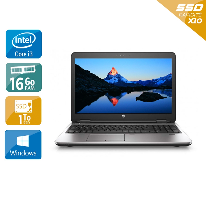 HP ProBook 650 G2 i3 Gen 6  - 16Go RAM 1To SSD Windows 10
