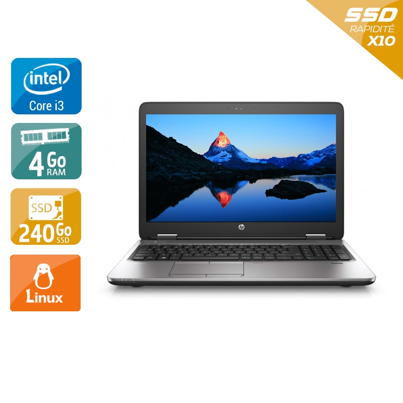 HP ProBook 650 G2 i3 Gen 6  - 4Go RAM 240Go SSD Linux