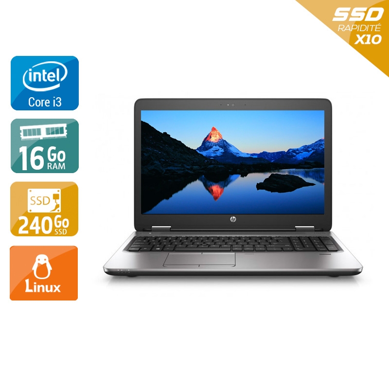 HP ProBook 650 G2 i3 Gen 6  - 16Go RAM 240Go SSD Linux