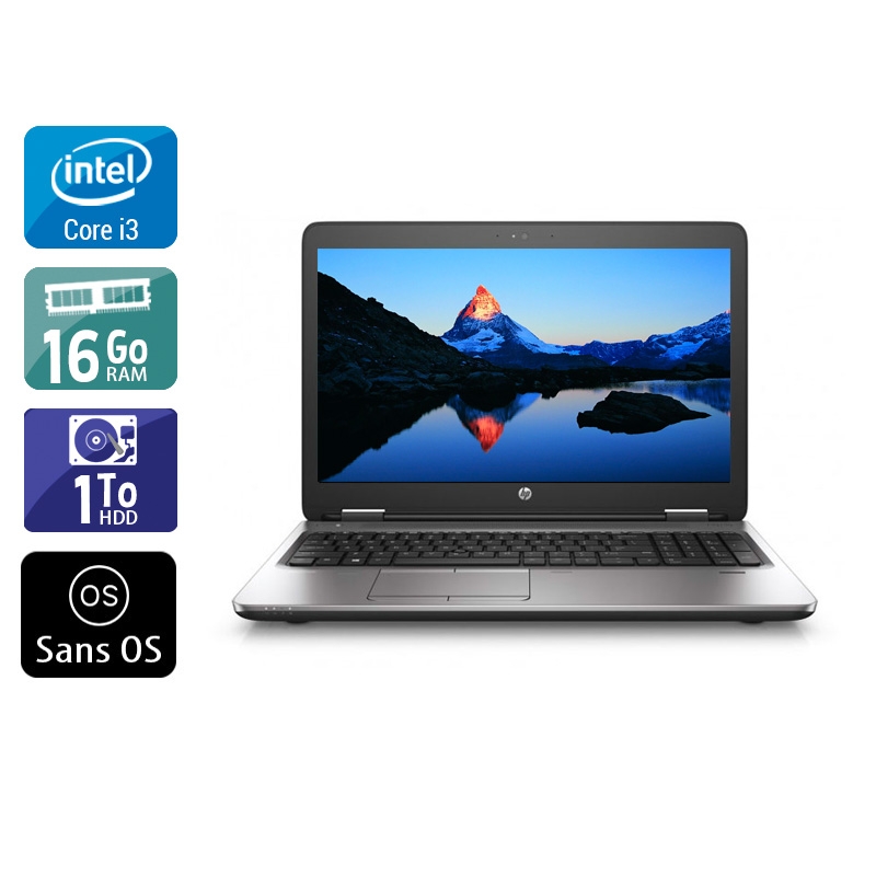 HP ProBook 650 G2 i3 Gen 6  - 16Go RAM 1To HDD Sans OS