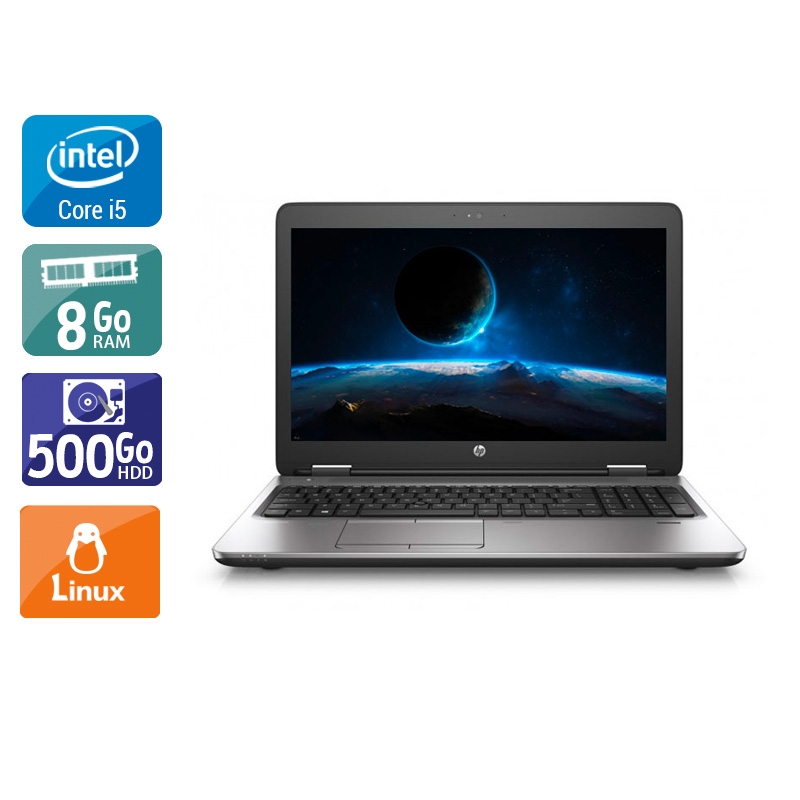 HP ProBook 650 G2 i5 Gen 6  - 8Go RAM 500Go HDD Linux