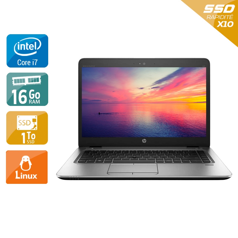 HP EliteBook 840r G4 i5 Gen 7  - 16Go RAM 1To SSD Linux