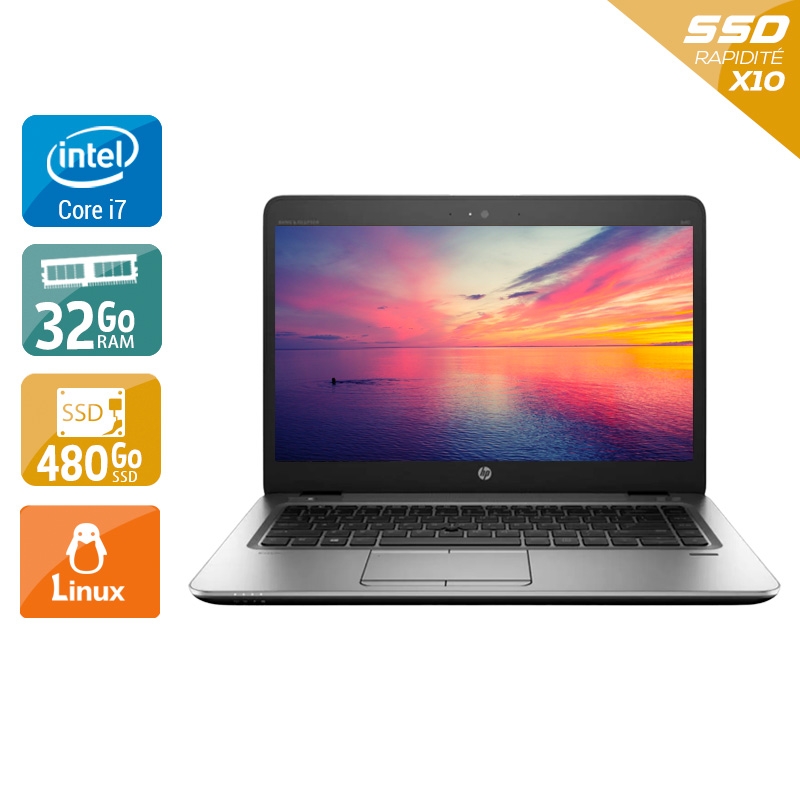 HP EliteBook 840r G4 i5 Gen 7  - 32Go RAM 480Go SSD Linux