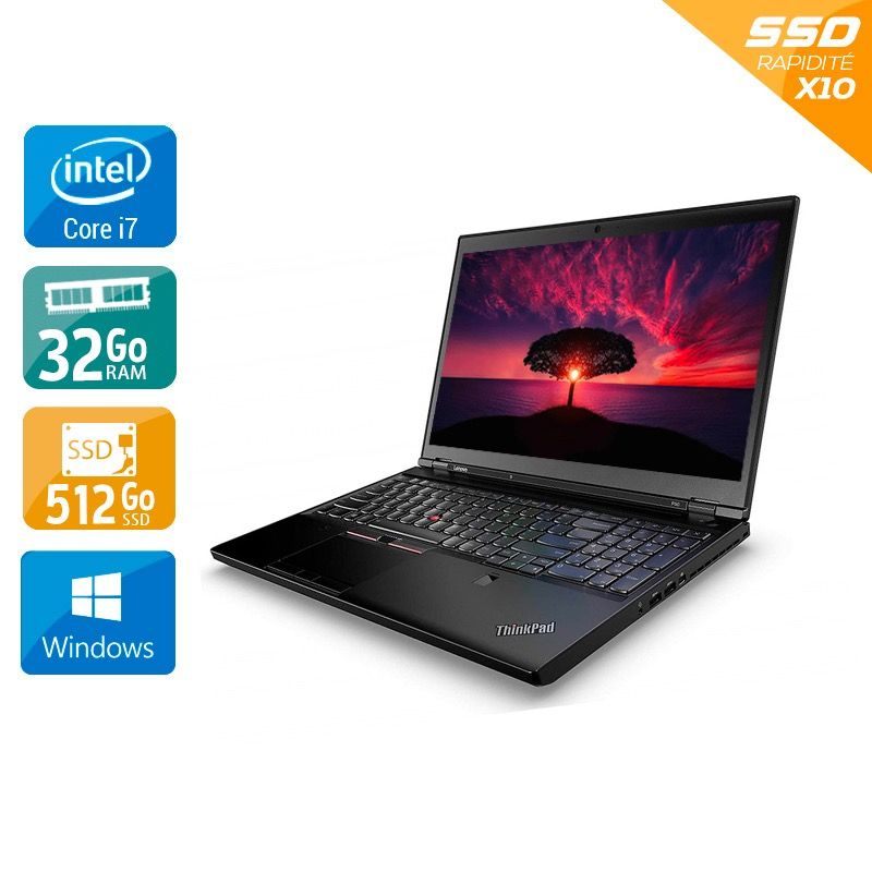 Lenovo Thinkpad P50 15,6" i7 Gen 6 32Go RAM 512Go SSD M.2Windows 10